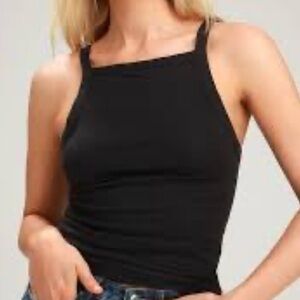 3 For $30 Forever 21 NWT Scalloped Trim Tank Top Black